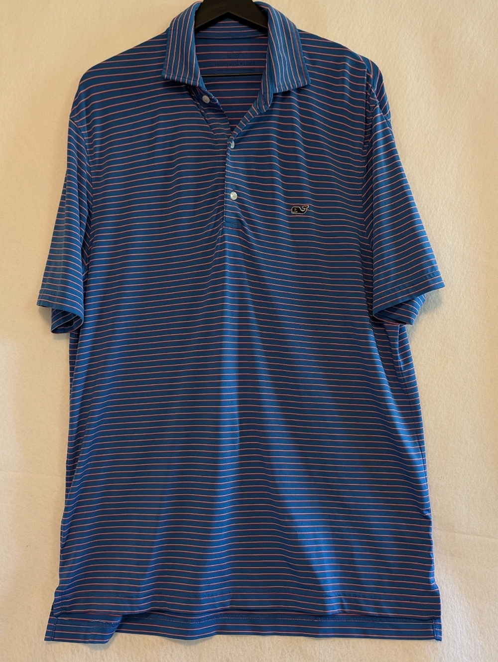 Vineyard Vines Performance Polo Shirt Men Medium Striped Whale Golf Resort Club